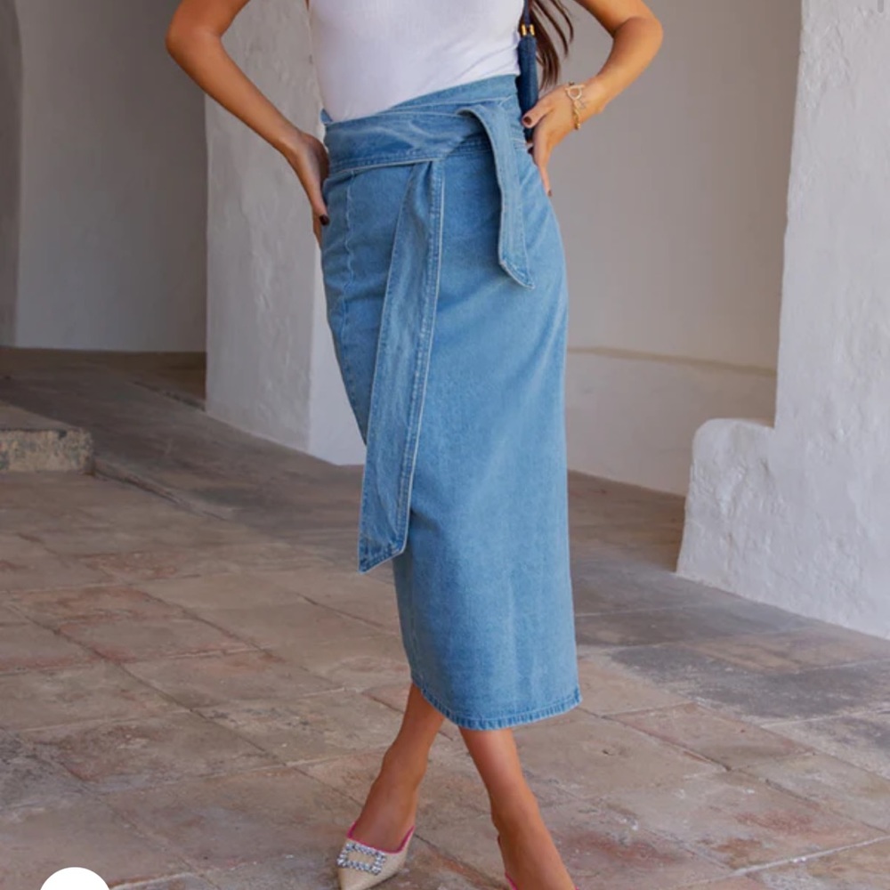 Never Fully Dressed Denim Jaspre Wrap Skirt